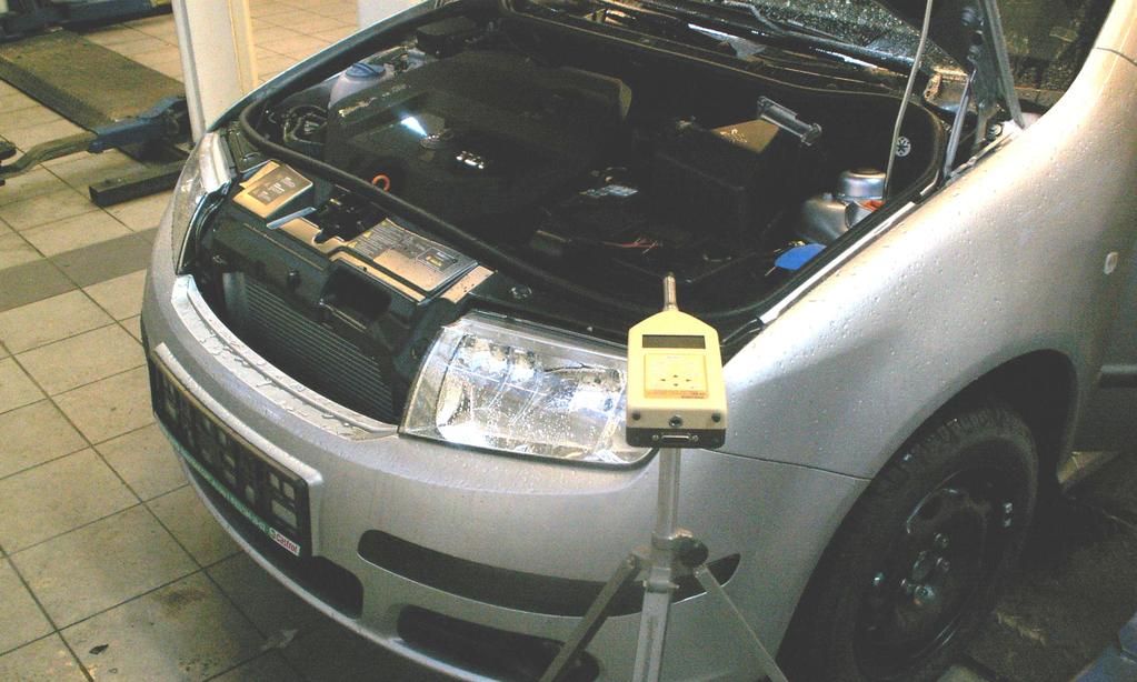The scope of the research included measurements of the acoustics properties of the vehicles with the damages of the engine.