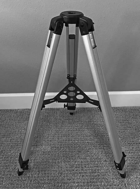Now the mount is properly attached to the tripod and outfitted for use (Figure 13). Next, you ll attach the telescope optical tube to the mount. 11.