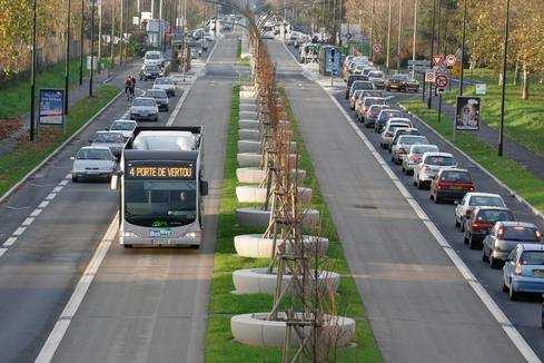 2-Tramway and Busway : 3 lines of tramways were implemented and the fourth one the busway, a Bus