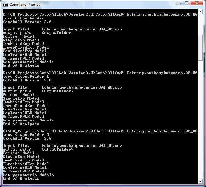 3b. Analysis with the Windows command line version (CatchAllCmdW.exe).