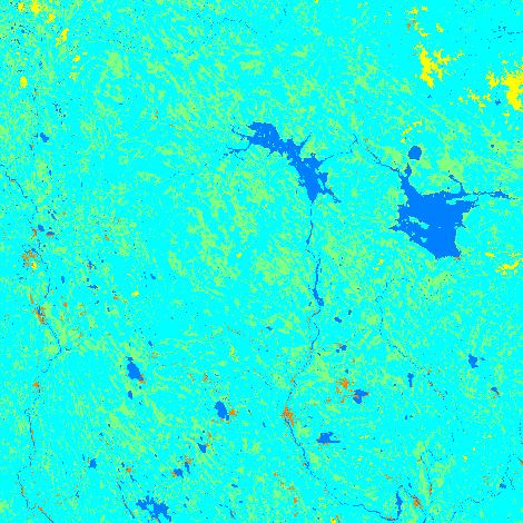 Testing of downscaling for the Sodankylä site, northern Finland - Land cover and forest information processed to the resolution of 100 m - Using both