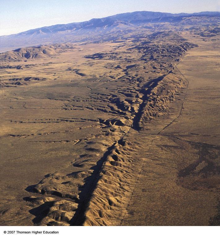GEOLOGIC PROCESSES The San Andreas Fault is