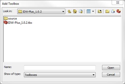 112 113 toolbox and make sure that there are no spaces in the pathname where the toolbox resides. 114 To add the IDW-Plus toolset, 115 116 117 118 1. Open ArcMap. 2. Add the IDW-Plus toolset.