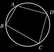 Quiz #12. Wednesday, 7 December. [10 minutes] 1. Suppose ABCD is a convex quadrilateral inscribed in a circle. Show that ABC + CDA = 2 right angles. [5] Solution.
