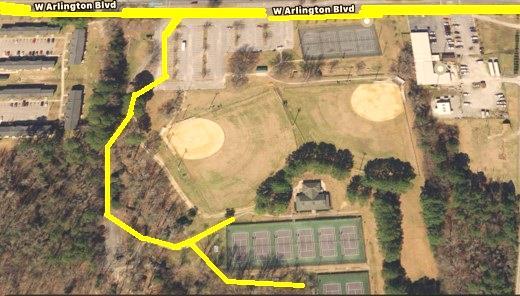 River Birch Tennis Complex EAP (Off-Campus) Venue Address: 513 W Arlington Blvd, Greenville, NC 27834 Emergency Vehicle Access: The only emergency entrance/exit is off of Arlington Blvd.