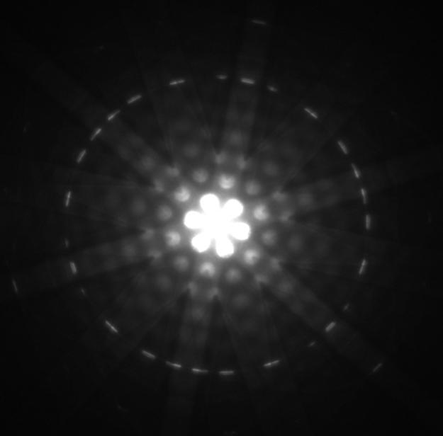 OpenStax-CNX module: m42576 3 Figure 2: This diraction pattern was obtained for electrons diracted by crystalline silicon.