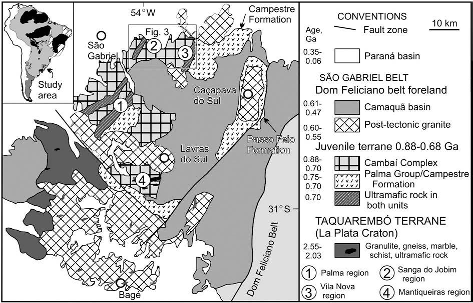 L.A. Hartmann et al. / Gondwana Research 19 (2011) 84 99 85 Fig. 1. Regional geological map of western Rio Grande do Sul shield.