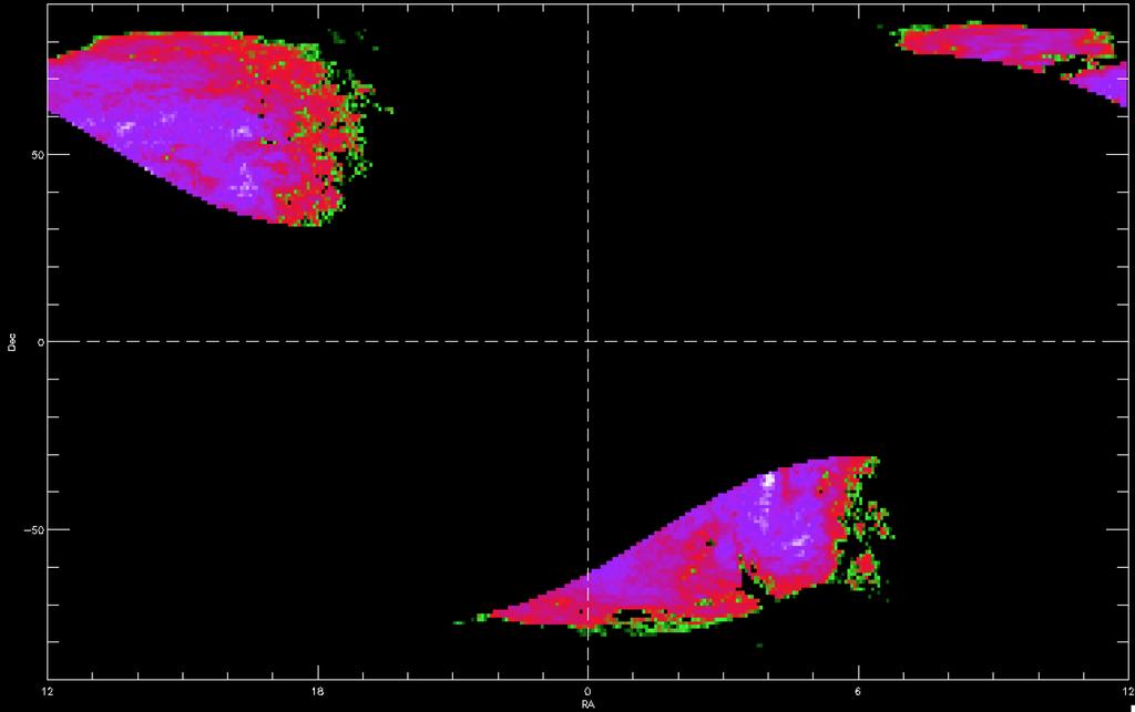 SN fields and reddening in CVZ Map of E(B-V) < 0.