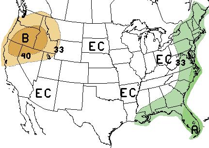 The forecast indicates an increased chance for below average precipitation in most of Wyoming and Utah, and in northwestern Colorado (Figure 11a). CPC indicates that the U.S.