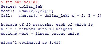 vonesave është ai që minimizon kriterin Akaike të informacionit për një model AR(p). Për një seri sezonale, vlera P=1 përdoret në mënyrë automatike.