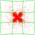 4.1 Comments on the Type of Grid 35 Figure 4.2: Simulation with the collision model switched off shows a clover leaf artifact. (View from the top of spray).