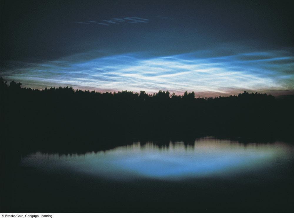 Figure 5.31 The wavy clouds in this photograph are noctilucent clouds.