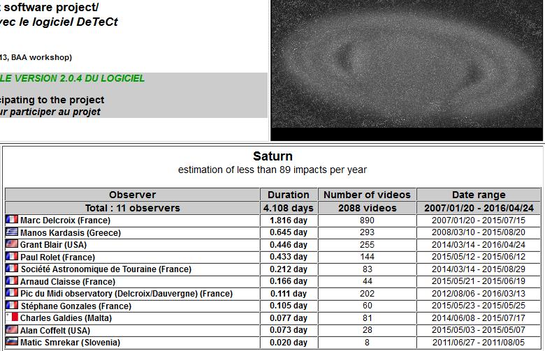 DeTeCt results and on Saturn?