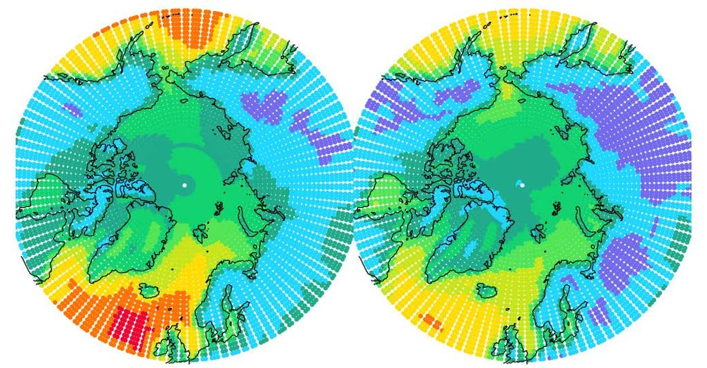 Projected changes in Arctic wind vs.