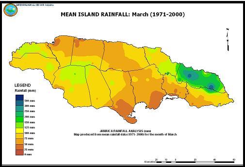 Fig.3. Thirty-year (1971-2000) Mean Island Rainfall for March Drought Conditions Meteorological Drought Methodology and Index The Standardized Precipitation Index (SPI), developed by T.B. McKee, N.J.