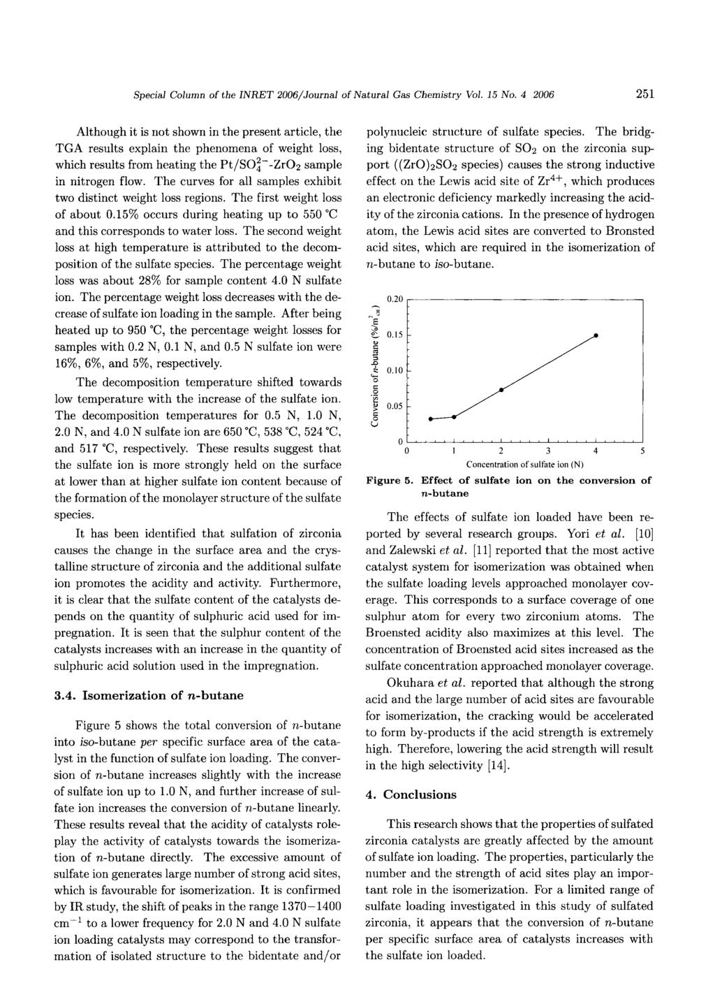 Special Column of the INRET 2006/Journal of Natural Gas Chernistr,y Vol. 15 No.