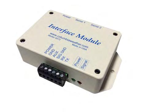 Pulsar Weather Station 35 Interface Module The Interface Module is used to supply power to the sensor transmitter and to provide two RS-232 communication ports.