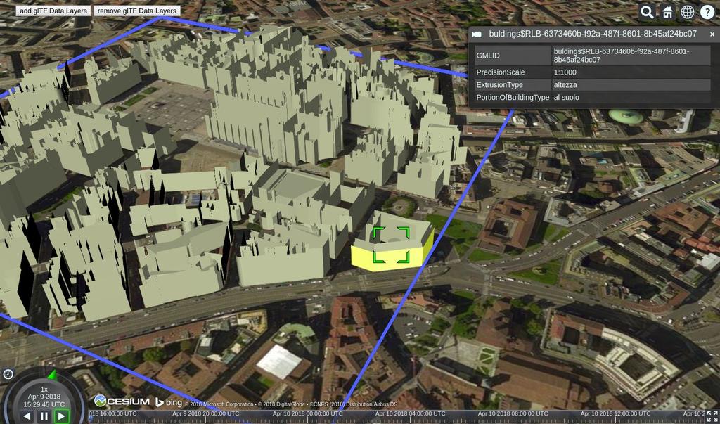 3D Buildings Visualization and Query (in progress) shapefile CityGML (by University of Padova, Francesca Fissore and Francesco Pirotti)
