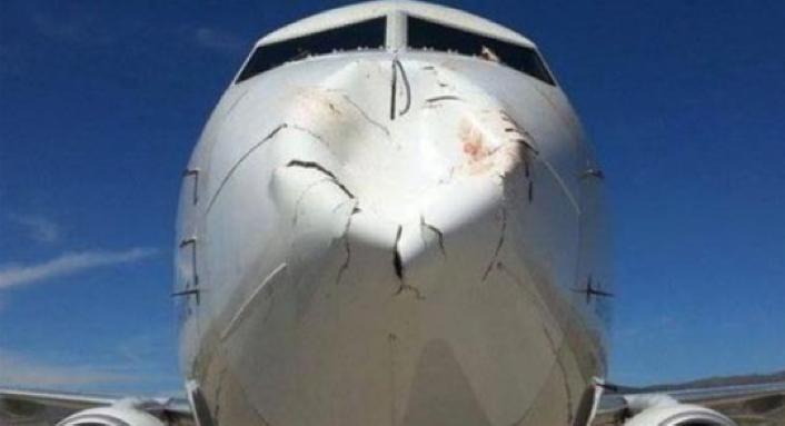plane at 130 m/s (~291 mph) and smashed on it.