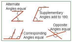 4. The diagram shows two parallel lines DF and EB and a triangle ABC.