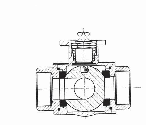 YR Three ways ball valves SS type with lever or pneumatic actuator Reduced bore ball valve ntiblow out stem ntistatic device Topflange according to SO irect mounting TEHN ETURES Temperature luid
