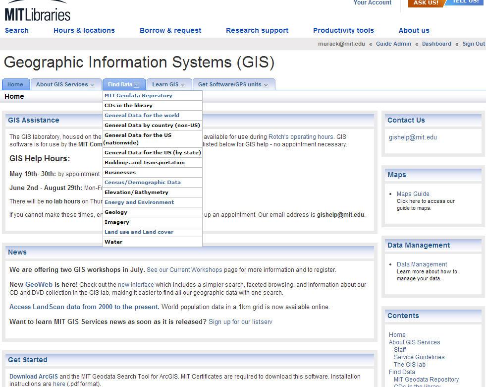 GIS Services links to