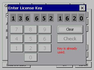 Enter the License in the format xxx.xxx.xxxx and press Check The Licensekey is valid only for a specific WR50.