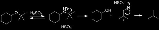 Reaction of Ethers with Strong Acid The ether bond is cleaved with
