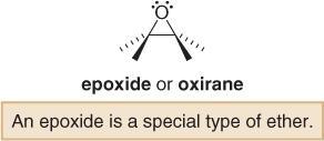Structure of Epoxides Epoxides are ethers having the oxygen atom in a three-membered ring. Epoxides are also called oxiranes.