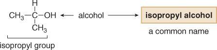 Nomenclature of Alcohols When an OH group is bonded to a ring, the ring is