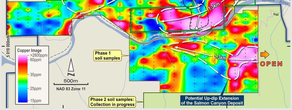 Detailed image of copper in soil geochemistry data 