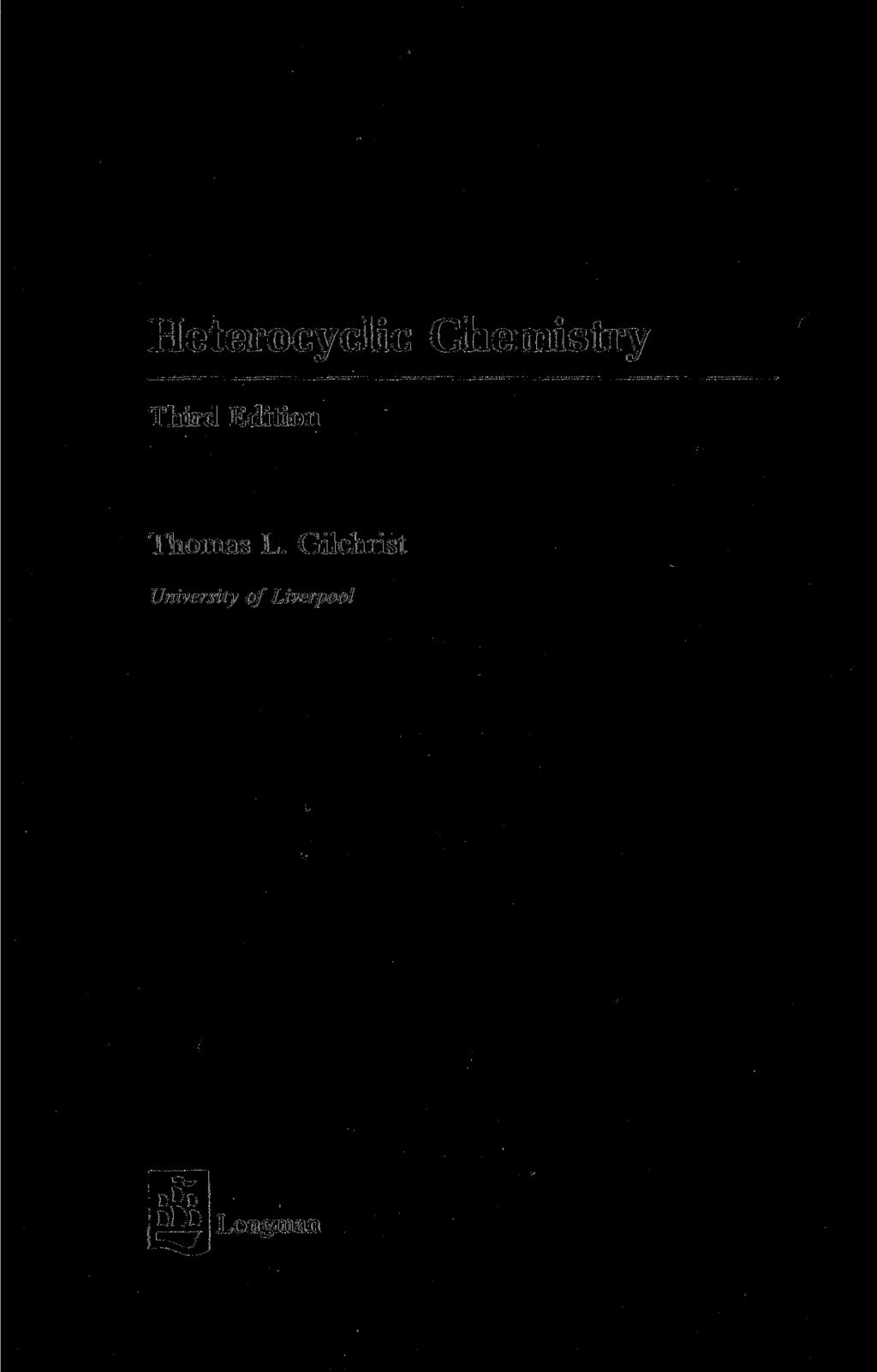 Heterocyclic Chemistry Third Edition Thomas