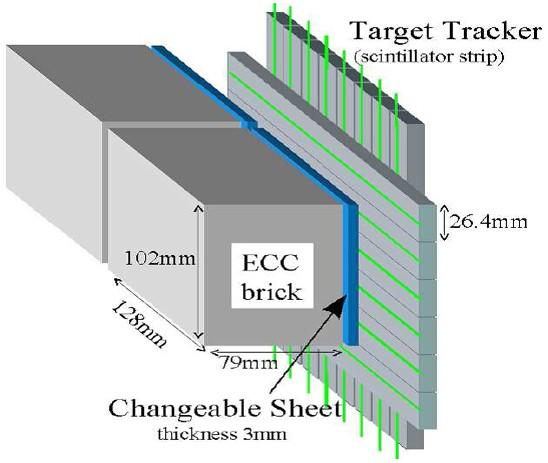 bricks and Target Tracker (TT) plastic scintillator strips