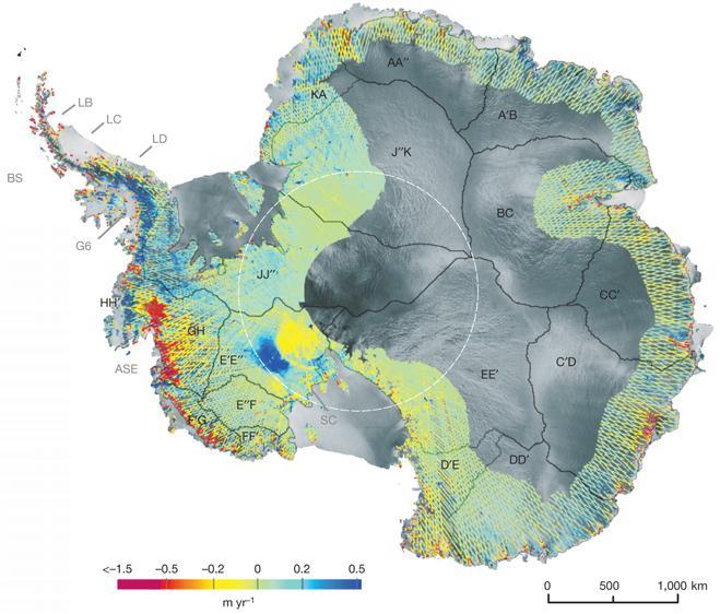 The Antarctic Ice Sheet is losing mass (Especially WAIS) Pritchard et al. 2009 Rignot et al.