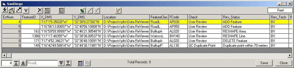 Error Table Field Rev_status Rev_tech Rev_date Cor_status Cor_tech Cor_date Ver_status Ver_tech Ver_date Description Error description Reviewer's name or initials Date the error was entered into the