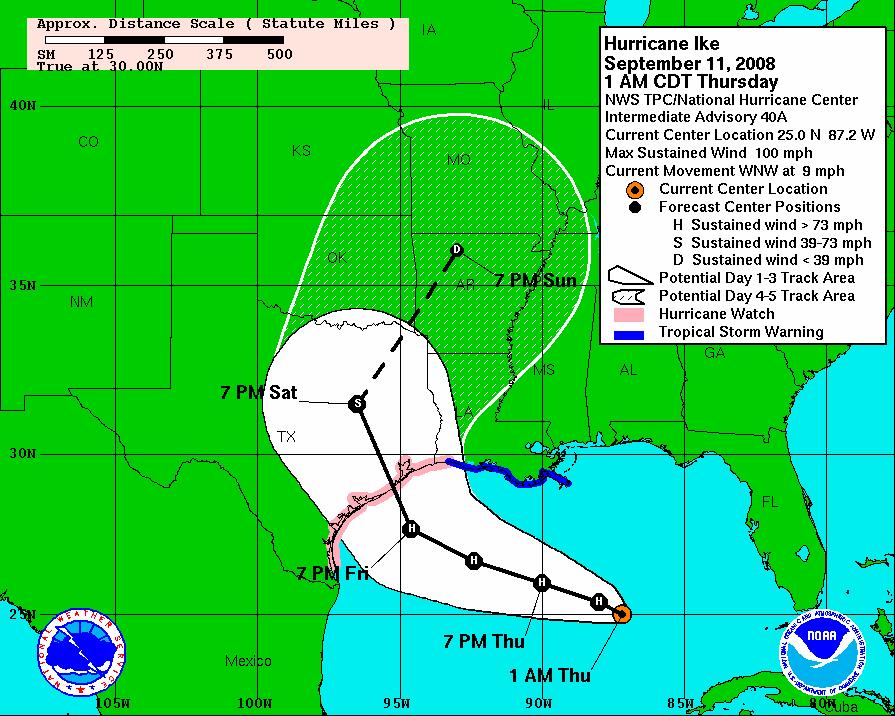 3 and 5 Day Error Cones slight reduction in size due to lower track errors Forecast Period (h) 2008 Circle Radius (