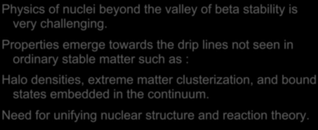 Summary of Open-Quantum Systems Physics of nuclei beyond the valley of beta stability is very challenging.