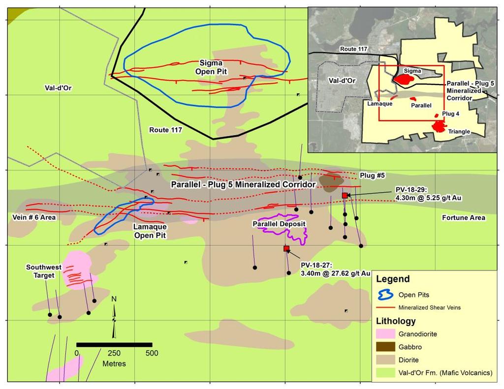 Other Lower Zones at Triangle New high-grade drillhole intercepts from the C6, C8, and C9 zones and their associated secondary splays are mainly localized within an area near where these shear zones