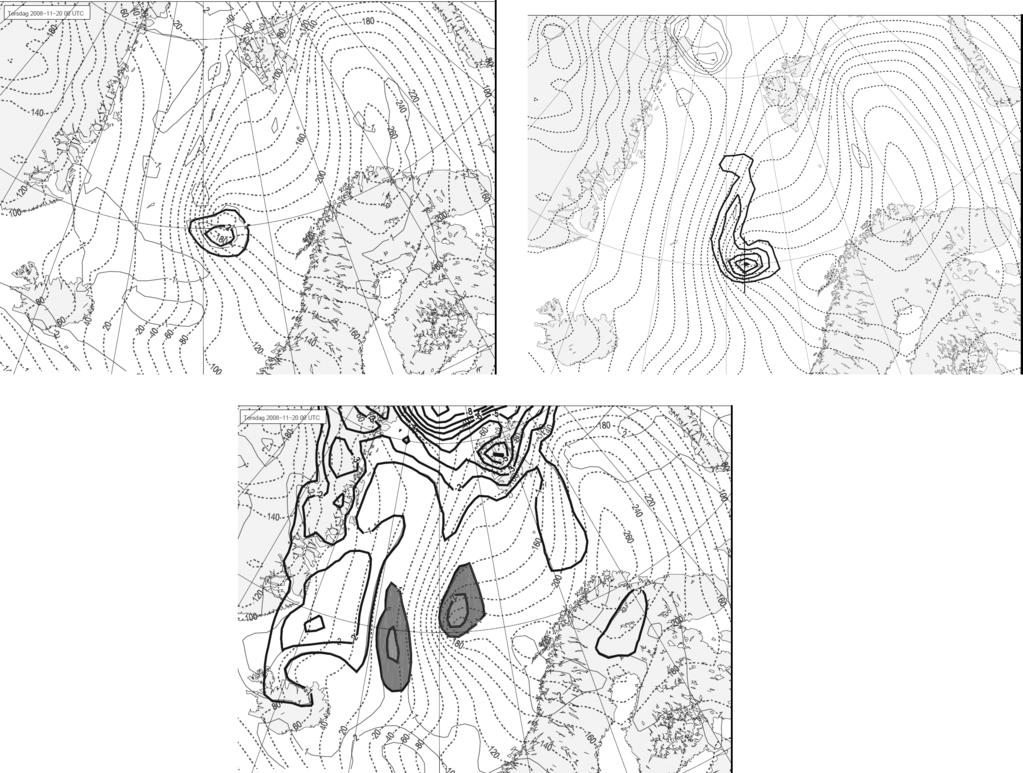 1796 T. E. Nordeng and B. Røsting 8N Troms Trøndelag 7N 1W B A 1E (c) Figure 6. Potential vorticity (PV) anomalies at 4 hpa in solid contours at every 1 PVU, selected UPV anomaly in bold contours.