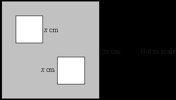 Shape Q1. (a) Two squares of side 4 cm are removed from a square of side 12 cm as shown. Work out the shaded area.