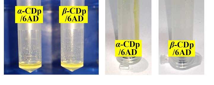 We added to DMSO in order to increase the solubility of both α-cdp and β- CDp. It is also important to note that electrolyte (4.9 D) has higher dielectric constant compared to that of DMSO (3.