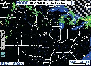 AVAILABLE FIS FUNCTION ICONS VDL XM Description NEXRAD PAGE No Wx data is currently being received but previously received data is being displayed.
