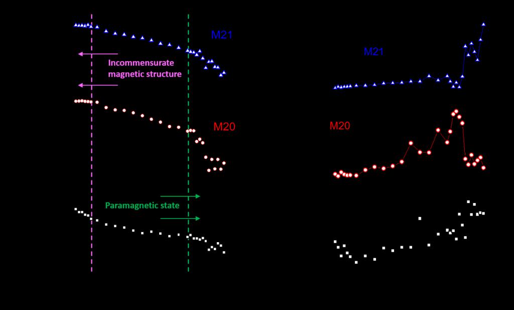 originated by a structural transition. However, we have not observed a big enhancement of the relative intensities corresponding to the vibrational modes (as it happens across the Néel transition).