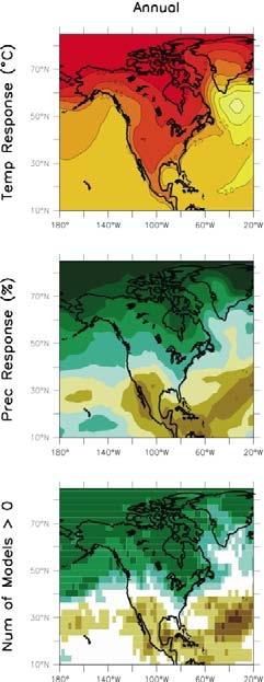 IPCC AR4 models North America future climate confidence Confidence in warming, extremes (W USA, Central, Caribbean, North Pacific) Precipitation: North, Central, Caribbean (G.