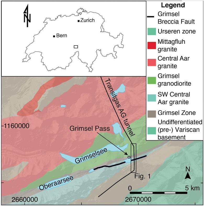 The Grimsel Breccia Fault Major WSW-ENE fault zone parallel to