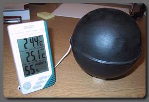 Finding T r from globe temperature We can measure the temperature of the interior of a black globe as well as the ambient air temperature to estimate T r The black globe acts as a perfectly round