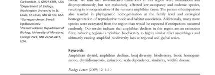 homogenization of the remnant amphibian fauna. 2.