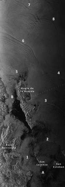 km) Gulf of California (29 September 1978, 18:11 UTC, NASA)