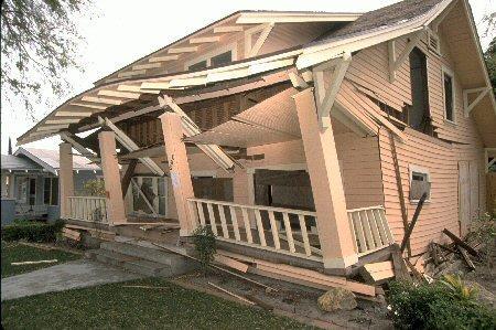 This home was destroyed when an earthquake