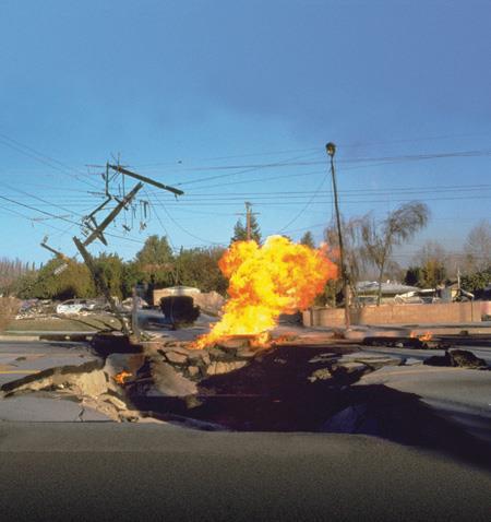 Broken gas line, Balboa Boulevard, Los Angeles,